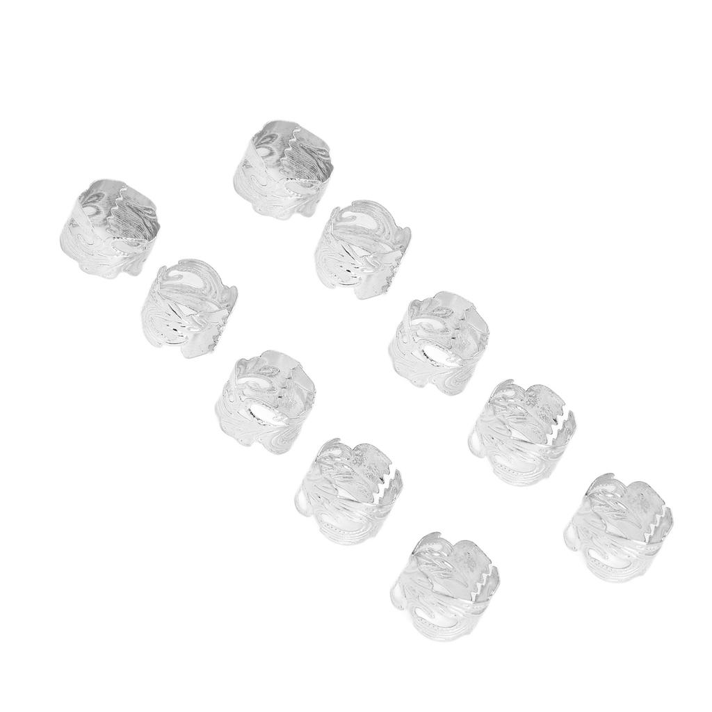 40 шт. Металлические серебристые бусины для бороды Изысканные винтажные украшения для бороды для плетения волос, ожерелье