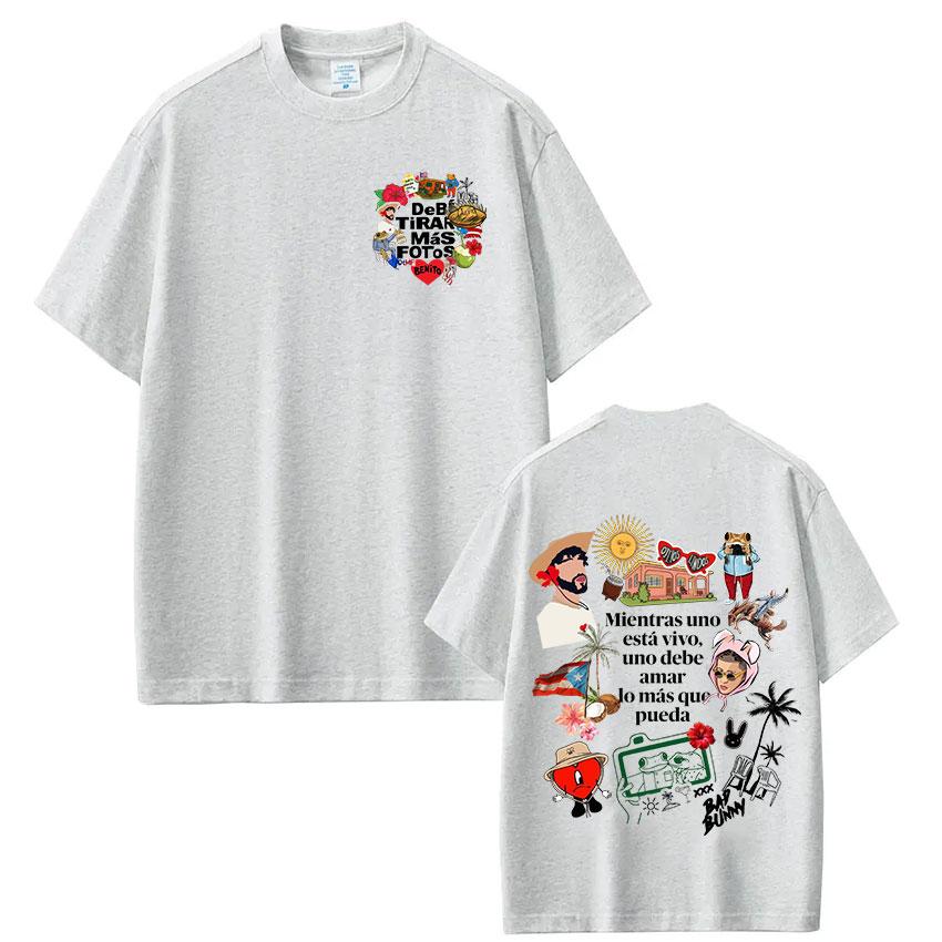 Rapper Bad Bunny Tshirt Debi Tirar Mas Fotos DTMF T Shirts Unisexs Unisex Clothing Fashion Hip Hop Cotton Casual Oversized Tshirt