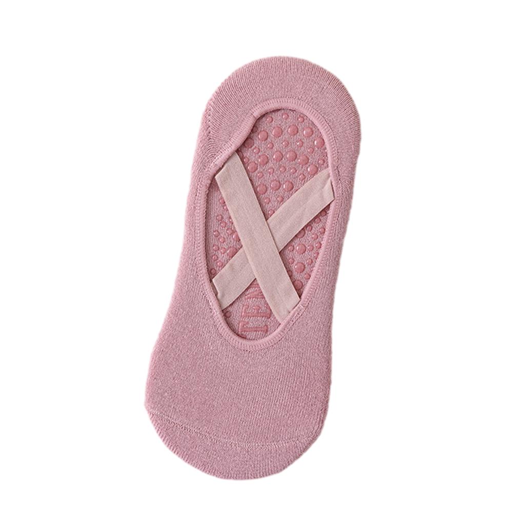 Non Slip Pilates Socks with Grips Women Solid Color Grip Socks for Yoga Ballet Barefoot Workout Anti Skid Athletic Socks