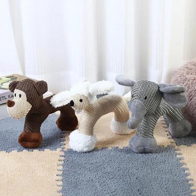 Плюшевая игрушка-грызунок для собак, Пищащая, Из льняной ткани, Мягкие игрушки-животные, Интерактивная игрушка для щенков для прорезывания зубов, Для мелких и средних собак, Очистка зубов