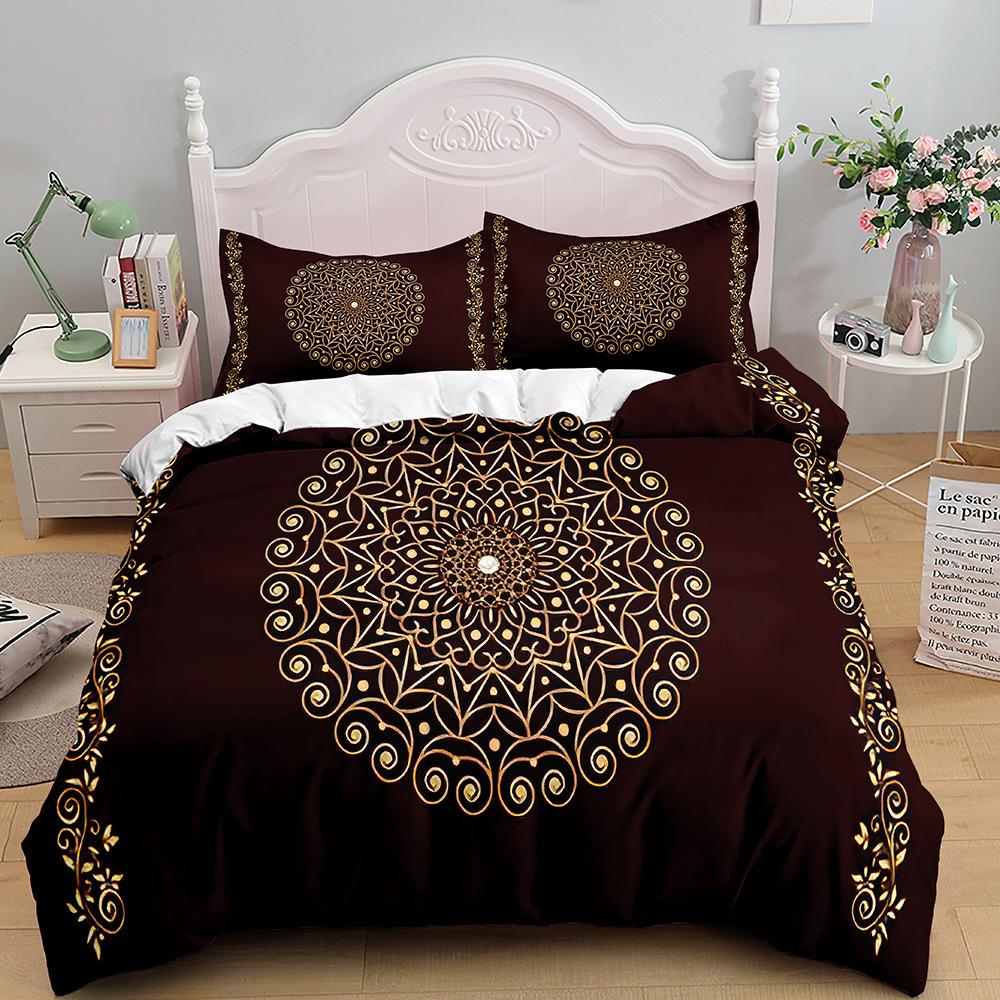 Богемный принт Набор стеганого одеяла из трех предметов, Домашний текстиль Постельные принадлежности