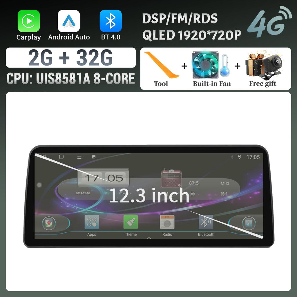 12.3inch Android 14 For Mitsubishi Xpander 2017-2020 Car Radio Multimedia 4G GPS Stereo Navigation Wireless BT Carplay Screen