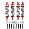 Front Rear Shock Absorbers Aluminum Alloy Front Rear Shock Damper for Traxxas Latrax Teton 1 18 RC Car Red