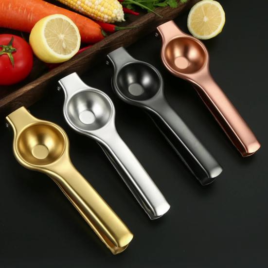 Пресс для лимона из нержавеющей стали Сверхпрочный ручной пресс для цитрусовых для лайма, апельсина, коктейлей с текилой, соковыжималка-процессор для лимона и лайма с эргономичной ручкой