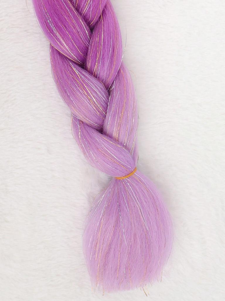 24inch Synthetic Braiding Hair Mix Tinsel Glitter Tricolor Synthetic Hair Extensions Jumbo Braids 1pc