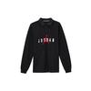 Jordan SS23 Logo Embroidered Rugby Long Sleeve Polo Shirt Men Tops Black DV7655-010