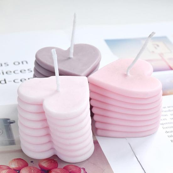 3D Сердце свечи Форма Силиконовая форма Сердце любви с прозрачной текстурой День святого Валентина эпоксидная смола художественные поделки для шоколадного торта мыло свечи изготовление