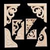 Furniture Parts Wood Carved Corner Appliques Frame Woodcarving Decorative Wooden Figurines Crafts