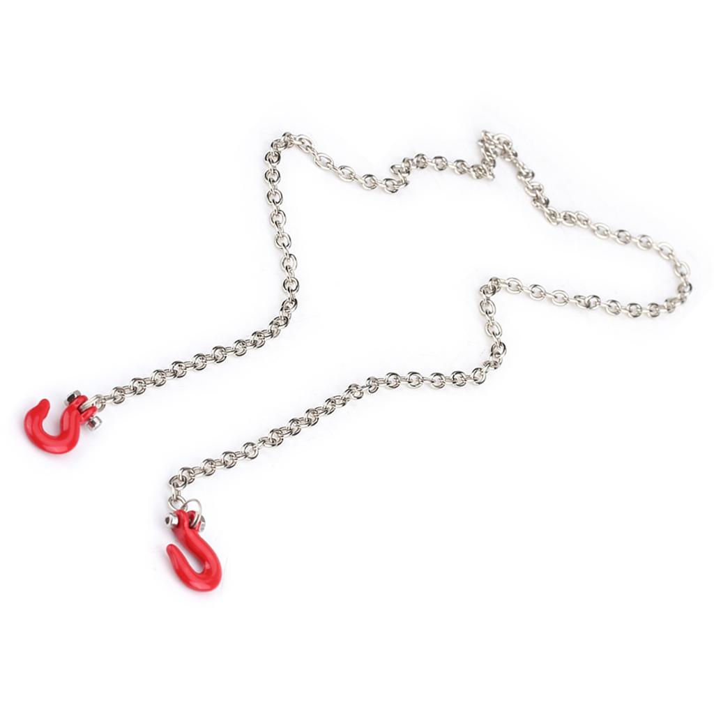 Metal RC Trailer Tow Hooks Accessories With Chain For SCX10 D90 1:10 RC Crawler Climbing Car