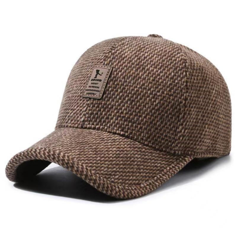 Elderly Hat Autumn And Winter Hat Men'S Woolen Baseball Cap Outdoor Ear Cap Hats Peaked Cap Casual Leisure Warm Hat