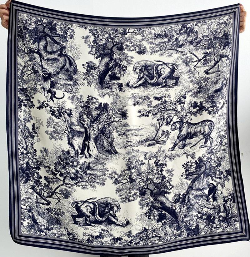 Фэнтезийные джунгли, шелковый креп-сатин квадратный шарф женский весенне-осенний универсальный шарф из тутового шелка производитель