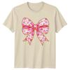 Pink Hearts Bow Love Celebration Unisexs Unisexs Graphic Tee