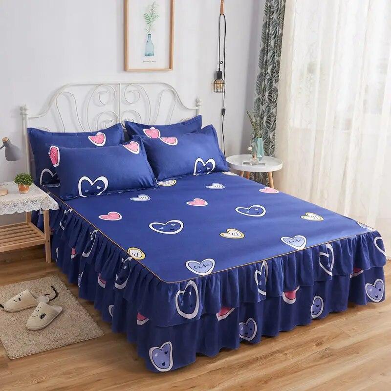 Korean Version Bed Skirt Style Single Piece Bed Sheets Bed Covers Mattresses Anti Slip Protective Covers Dust Covers