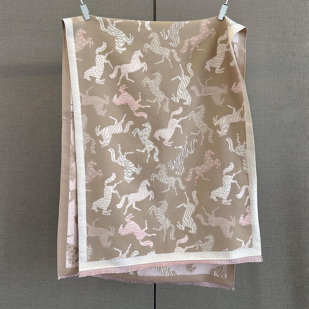 Осень и зима новая атмосфера универсальный пони жаккардовый узор теплый шарф женский утолщенный шарф из искусственного кашемира