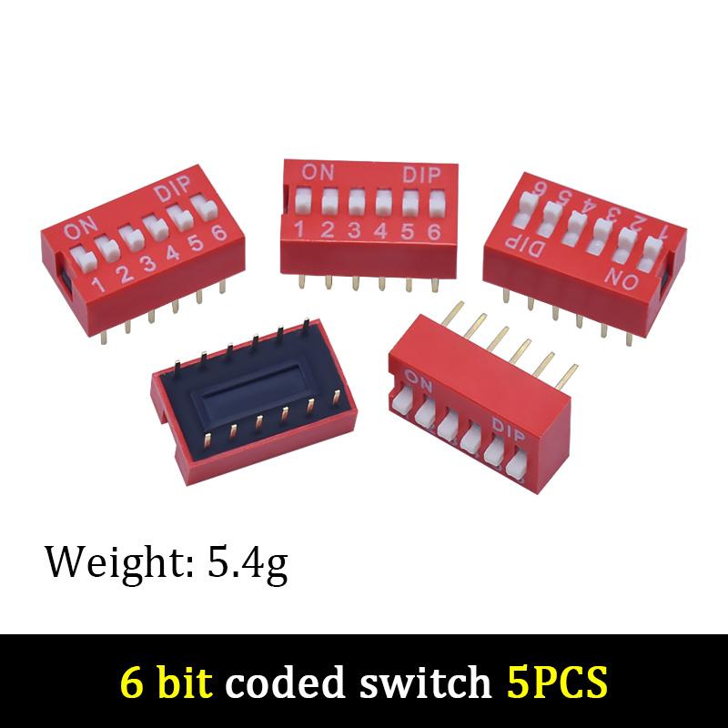 LIZAO DIP Switch Assorted Kit 1/1/1/1/1/6/7/8/11 Position 1.11mm Red Switches 1PCS Each