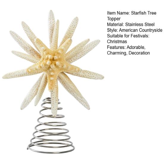 Starfish Tree Topper Beach Christmas Tree Topper Ocean Theme Treetop Ornament for Xmas Home Party Decor