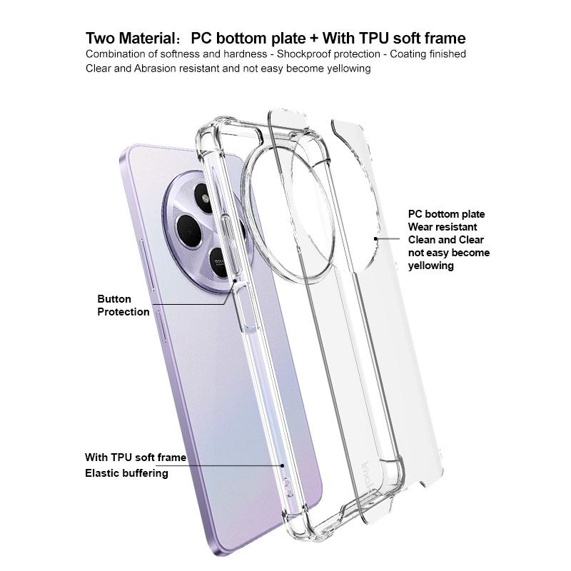 IMAK Для Xiaomi Poco M7 5G/Poco C75 4G/Redmi 14R 5G/14C 4G/A4 5G Чехол PC+TPU Противоударный Прозрачный Чехол для телефона