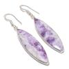 Натуральный камень Лепидолит Ручная работа Серьга из стерлингового серебра 925 пробы 2,36" AE-11449