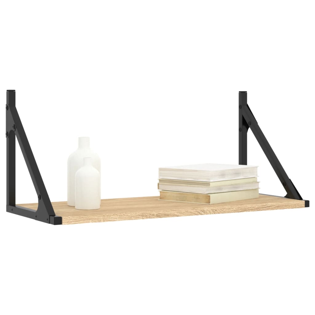 Wall Shelves 2 pcs Sonoma Oak 60 x 25 x 25.5 cm engineered wood