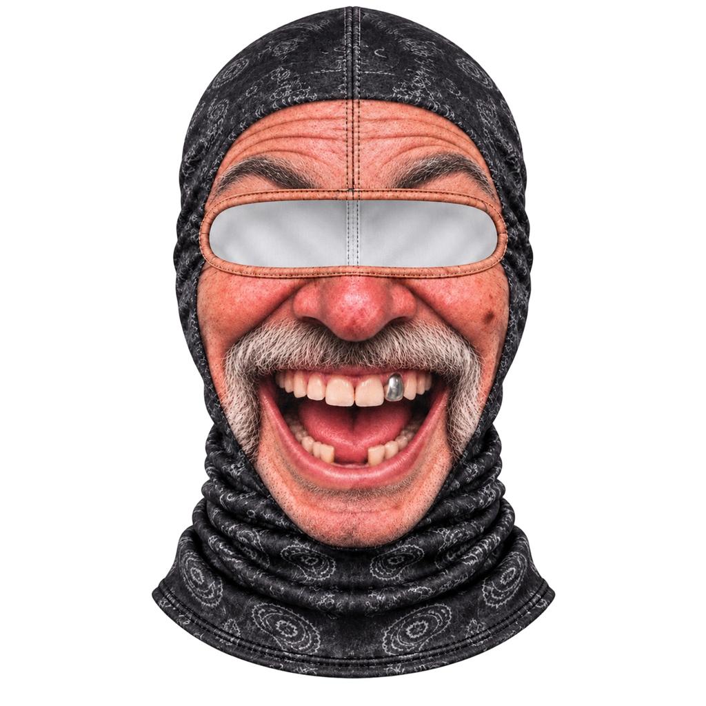 Funny Print Full Face Cover for Outdoor Activities and Daily Use, Novelty Design