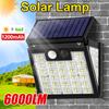 6000LM Solar Lights Outdoor Waterproof Street Wall Lamp Wall Decorations Lamp With Motion Sensor Garage Light Camping Lighting