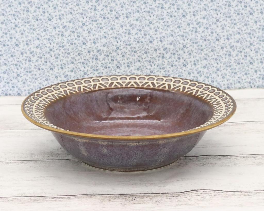 Castle Enterprises [17cm Fruit Plate (Brown) Set of 10] Mino Ware Lace-Patterned Plates for a Cute and Stylish Look. Recommended for Women.