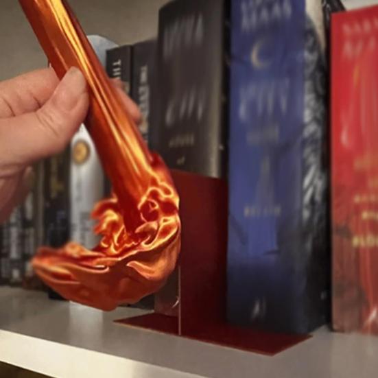 Книжный уголок «Пламя дракона» на Хэллоуин, готический летающий дракон, подставка для книг, скульптура в виде крылатого дракона, вставка для книжной полки