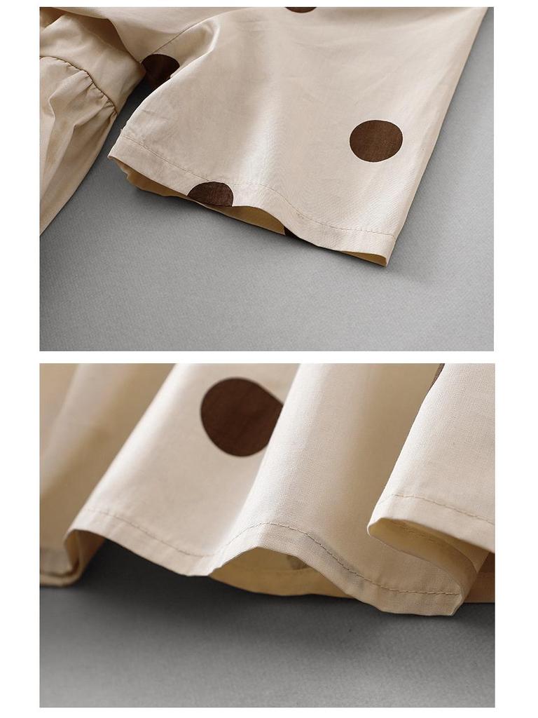 Ретро платье в горошек из хлопка и льна с V-образным вырезом для женщин