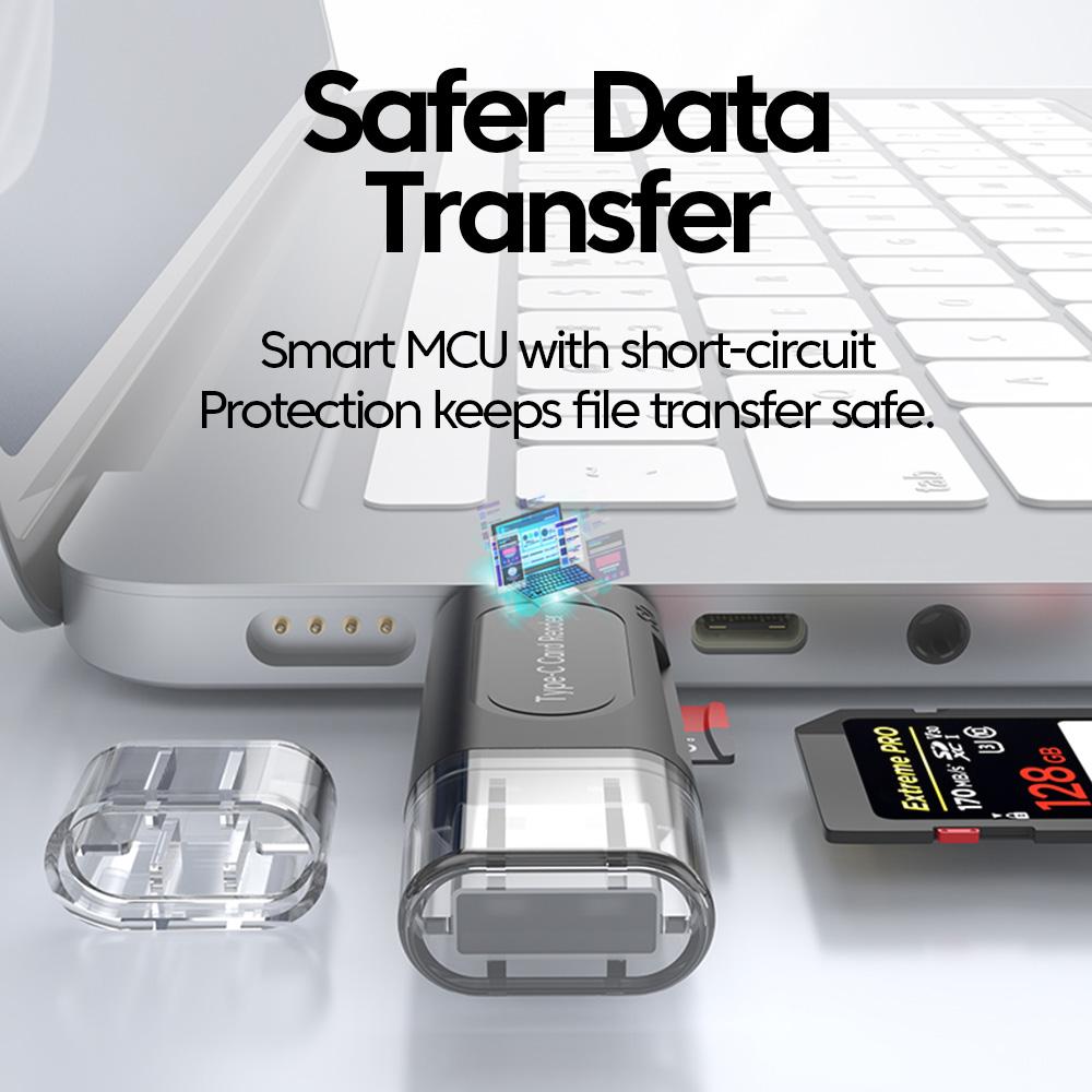 4 in 1 USB Type C Multifunction Card Reader SD TF Card Reader For IPhone15 16 PC Laptop USB2.0 Smart Storage Card Reader Adapter 3