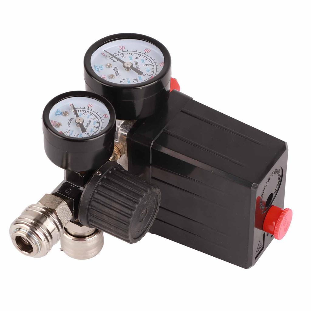 Air Compressor Pressure Switch 1 4in 4 Holes Controller Regulator Valve 90‑120PSI 220V
