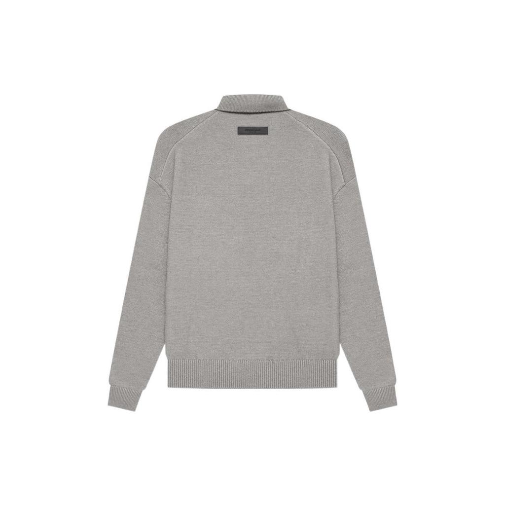 Fear of God Essentials 1977 Collection SS22 Knit Long Sleeve Polo Men Tops Dark-Oatmeal FOG-SS22-058