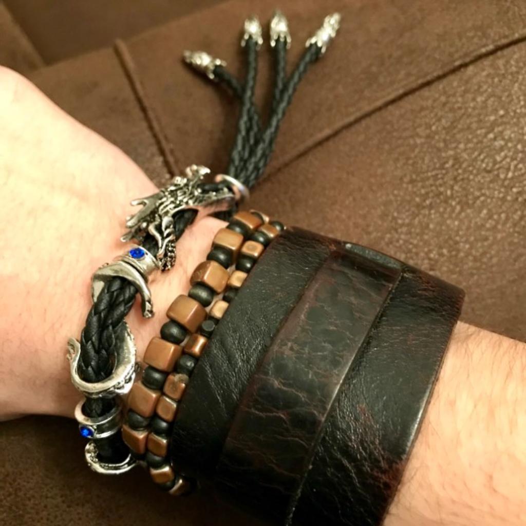 Классический кожаный веревочный мужской браслет с драконом, регулируемые винтажные браслеты и браслеты, модные ювелирные изделия, мужской подарок