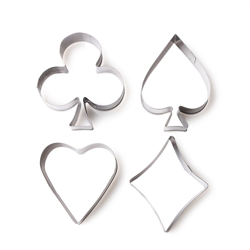 Tools Fondant Cake Heart Poker Biscuit Mould Playing Cards Shape Stainless Steel Cookie Cutter
