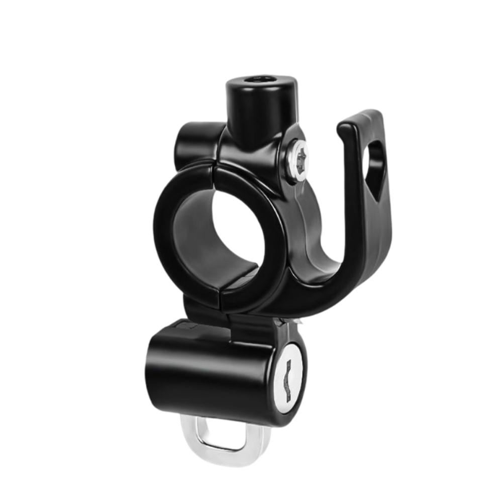 Metal Motorcycle Helmet Lock with Mirror Bracket Bike Handlebar Helmet Anti-theft Safety Lock Hooks Accessories Two Keys