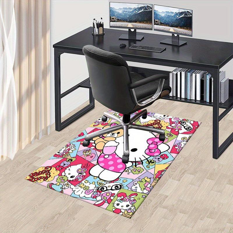 1 шт. Sanrio Hello Kitty Ковер для офиса с принтом русалки Прямоугольный коврик под стол, Идеальный декор для гостиной, спальни, кухни, Нескользящий пол