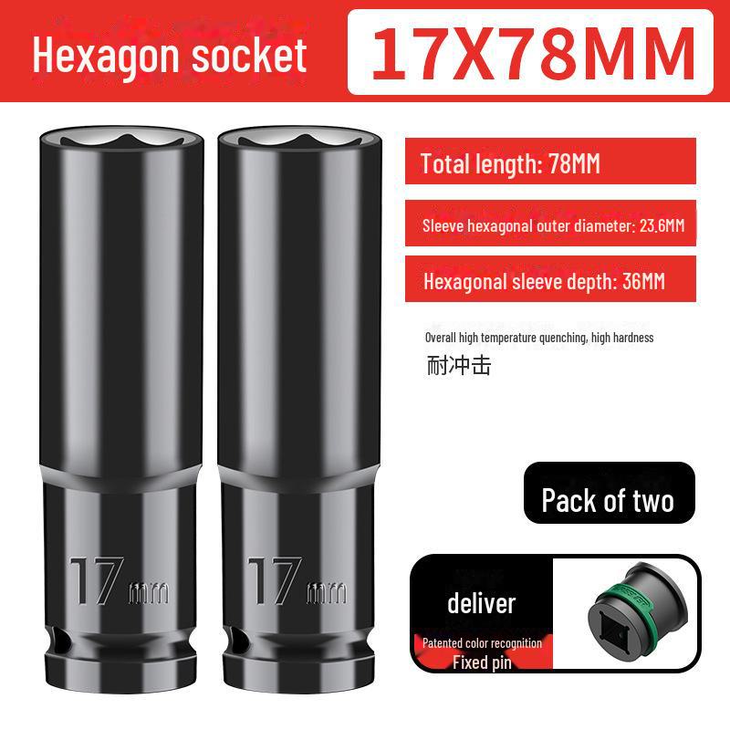 Green Forest 1/2 Electric Wrench Extended 12.5mm Hex Socket for Woodworking