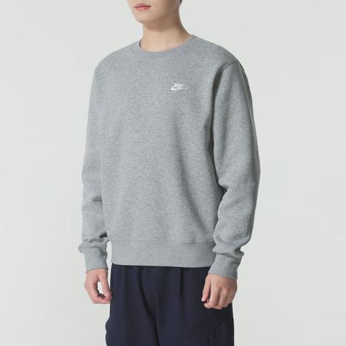 Nike Мужская серая дышащая толстовка с круглым вырезом и длинным рукавом