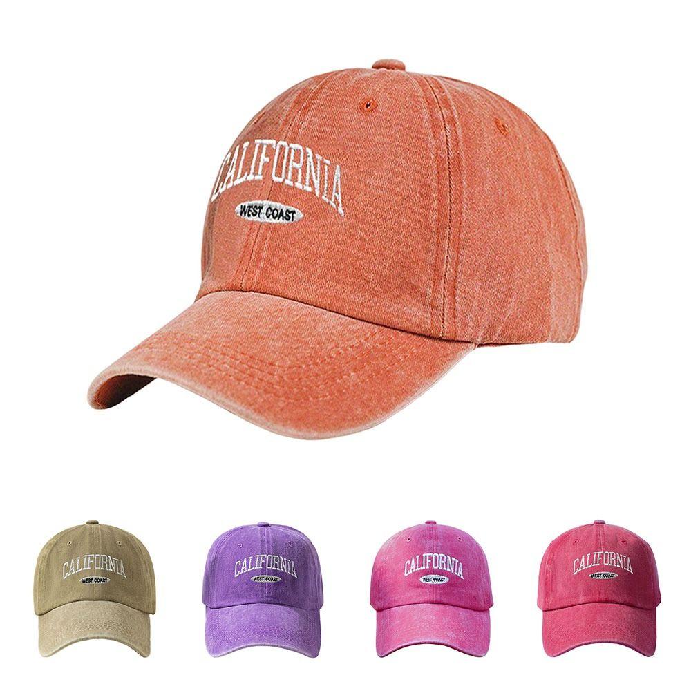 Unisex Embroidered Baseball Cap "California West Coast" Lettering Duckbill Cap for Women & Men