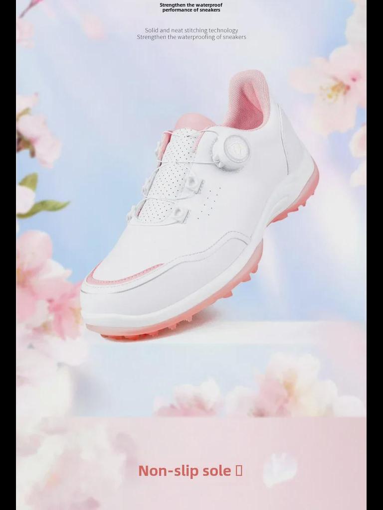 Женские водонепроницаемые нескользящие туфли для гольфа с фиксаторами на шнурках — повседневный спортивный дизайн