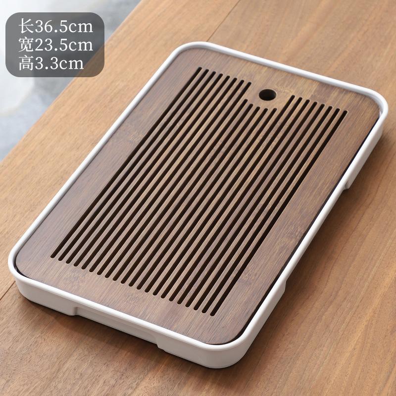 1Pcs Portable Bamboo Tea Tray Small Household Tea Tray Simple Kung Fu Tea Set Drainage Storage Drainage Dry and Wet Dual Use