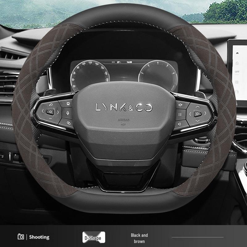 Lynk & Co Steering Wheel Cover for 03/01/02/03+/05/06/09 - Dedicated Suede, All-Season Use