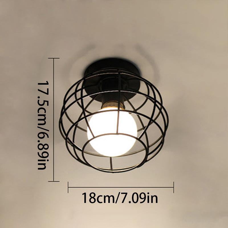 For Home Corridor Geometric Iron Ceiling Lamp Cover Black Ceiling Light Lampshade Cozy Decor