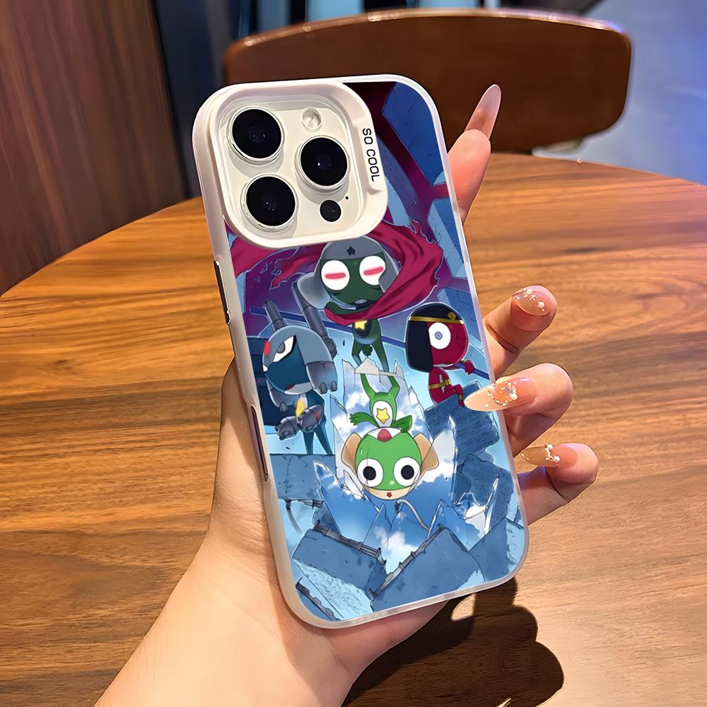 Keroro G-Gunsou Frog Phone Case For IPhone 17 Air 16 15 14 Plus 13 12 11 Pro 7 8 XS Max XR Silver White Bumper Case