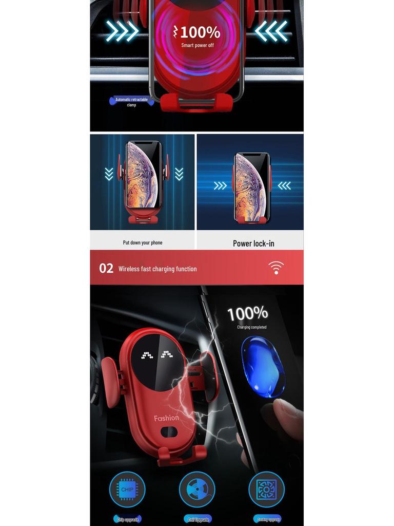 Cross-border S11 Smart Infrared Car Wireless Charger & Automatic Phone Holder