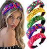 Pretty Ethnic Floral Bohemian Embroideried Tape Headband for Women Girls Shopping Party Wedding Head Hoop Accessories