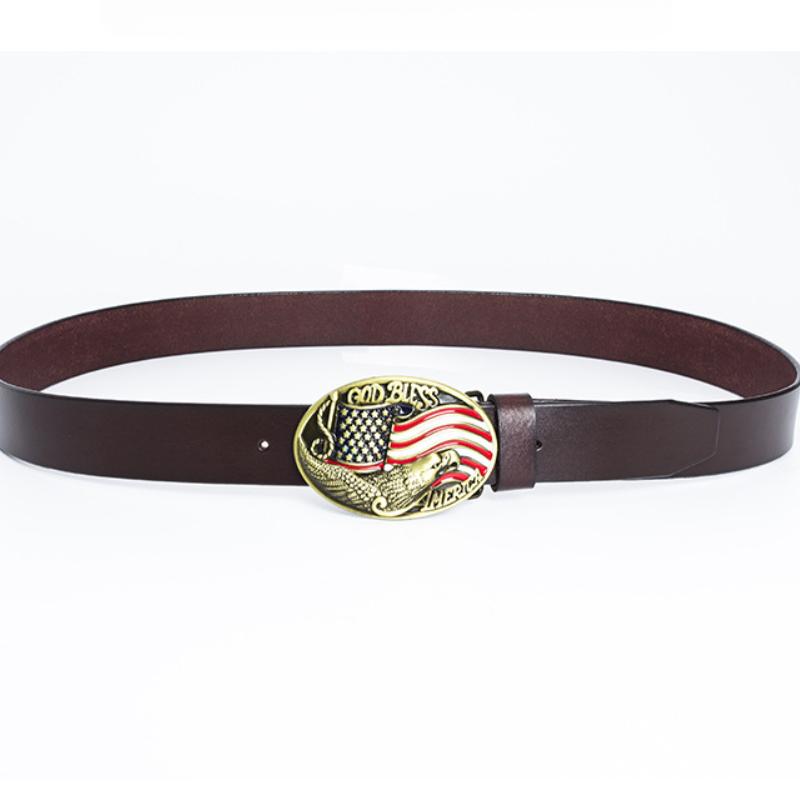 Ремень с пряжкой в виде орла с бронзовой точечной краской, модный ремень с американским флагом