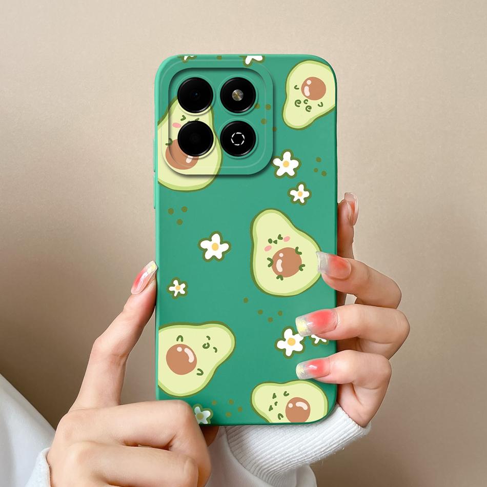 Case For Honor X6B Phone Back Cover Cute Avocado Soft Comfortable Liquid Silicone Camera Protection Anti Drop Bumper Capa Funda