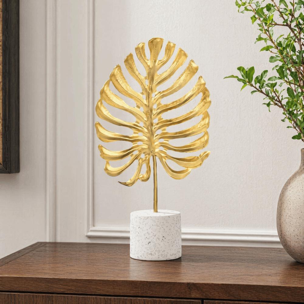 Iron Gold Metal Monsteras Leaf Table Decor Store Checkout Counter Decor Craft
