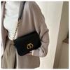 French Style Women's Bag 2023 Autumn And Winter New Tide Pure Color Pu Small Square Bag Street Fashion Daily Shoulder Bag