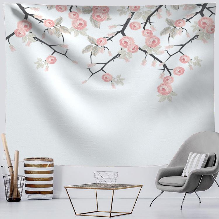 Свежий Цветочный Принт Гобелен 3D Лесной Водопад Пейзаж Настенный Домашний Фон Ткань Декор Садовый Постер для Улицы
